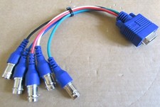 Van Damme Male VGA to Female BNC x 5 Cable, 150mm Splitter Cable