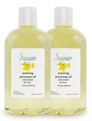 Evening Primrose Oil Cold Pressed 100% Pure & Natural 24 fl oz (2 x 12 fl oz)