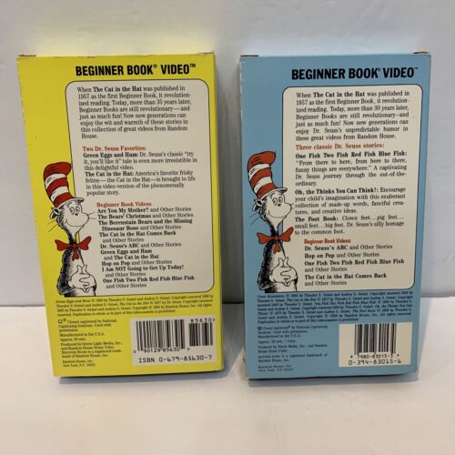 2 Dr. Seuss Favorites: Green Eggs and Ham & The Cat In The Hat - VHS (1994, CC) - Picture 2 of 6