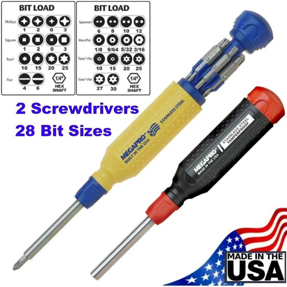 Megapro Stainless Steel Original & Tamperproof Multi Bit Screwdriver Set USA 151 - Image 2 of 4