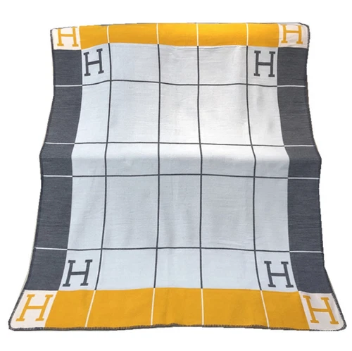 135X175CM Letter H Shawl Cashmere Blanket Orange Warm Throw Sofa Plaid Xmas Gift - Picture 26 of 41