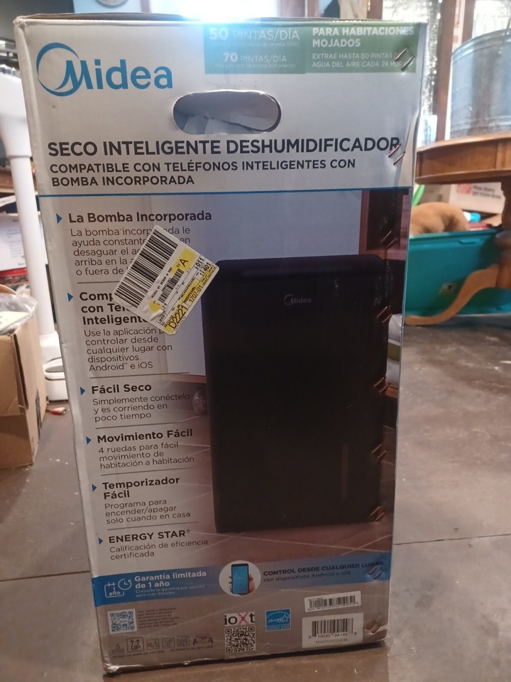 Midea MAD50PS1WBL 50Pint Energy Star Smart Dehumidifier 810040941498