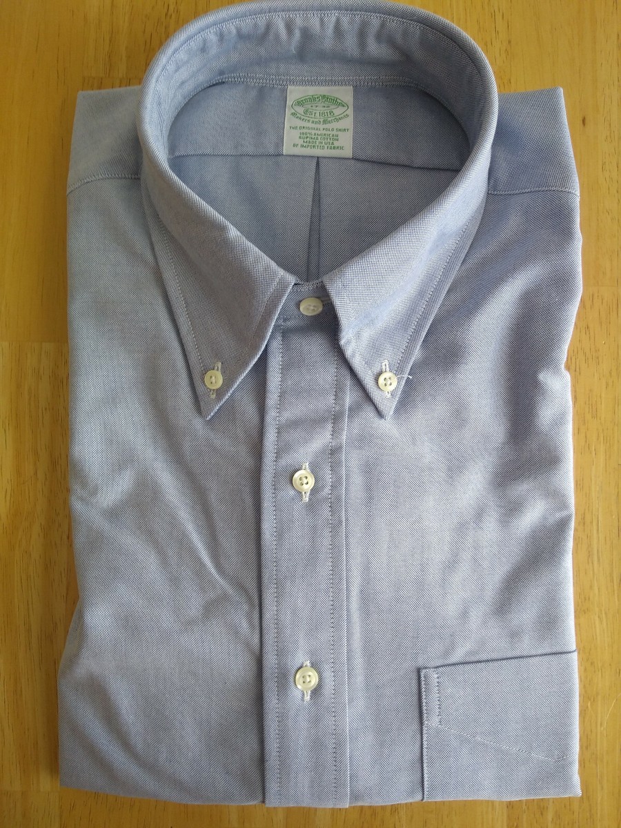 NWOT Brooks Brothers Blue Supima Oxford Button Down 17-32 Extra Slim MSRP  $95