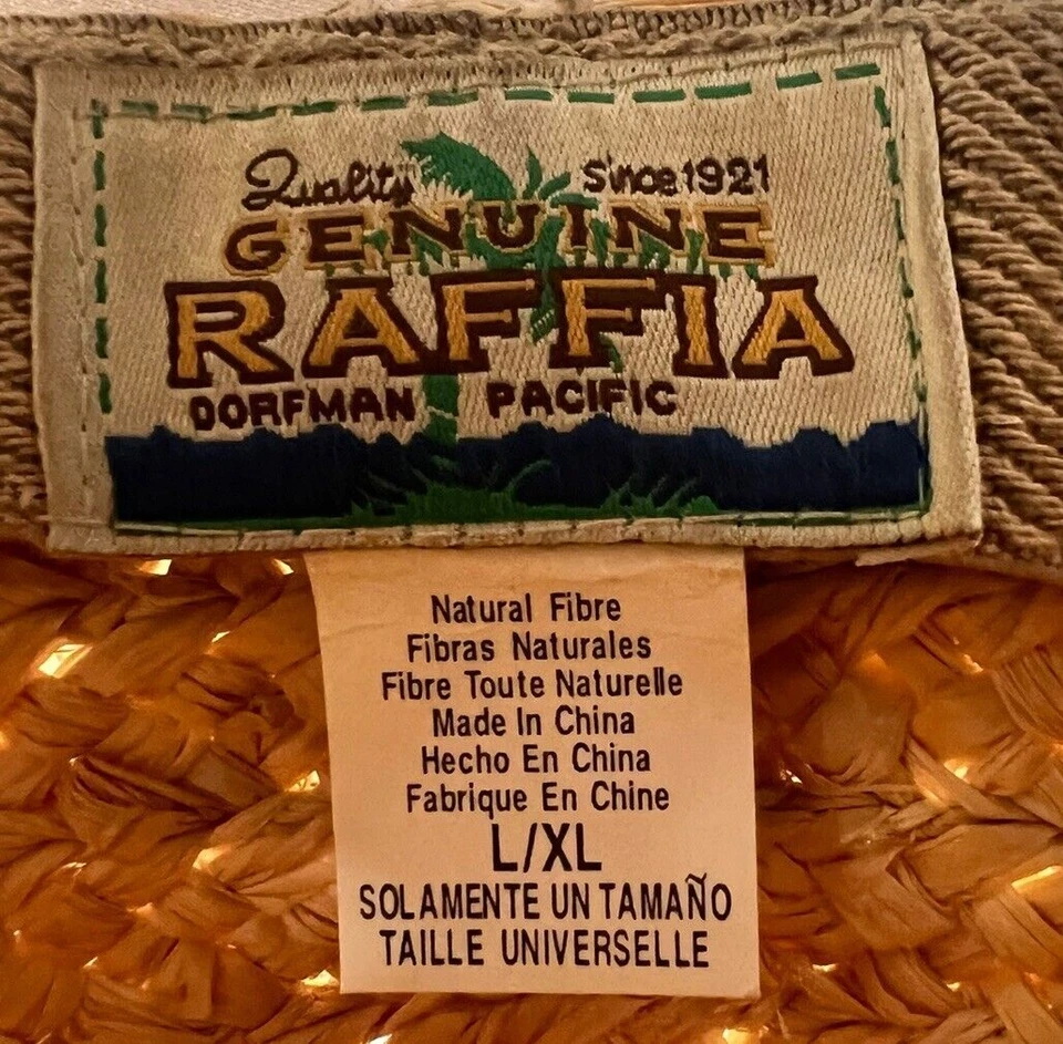 Sombrero parasol Pacific Dorfman para mujer L/XL fibra tostada con banda tejida de cuero marrón Foto 2 de 4