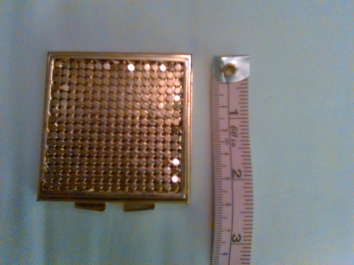 Vintage Meshtop Square Goldtone makeup mirror Beautiful