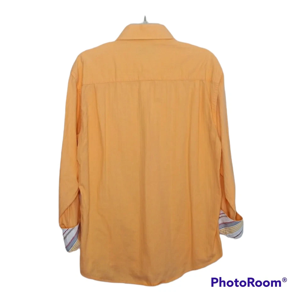 Camisa Linea Dome Para Hombre Grande 16.5 Chemise Puño Abatible Salmón Manga Larga Negocios Foto 2 de 4