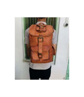 Leder Rucksack Umhängetasche Tasche Herren Laptop Vintage Backpack Schulter