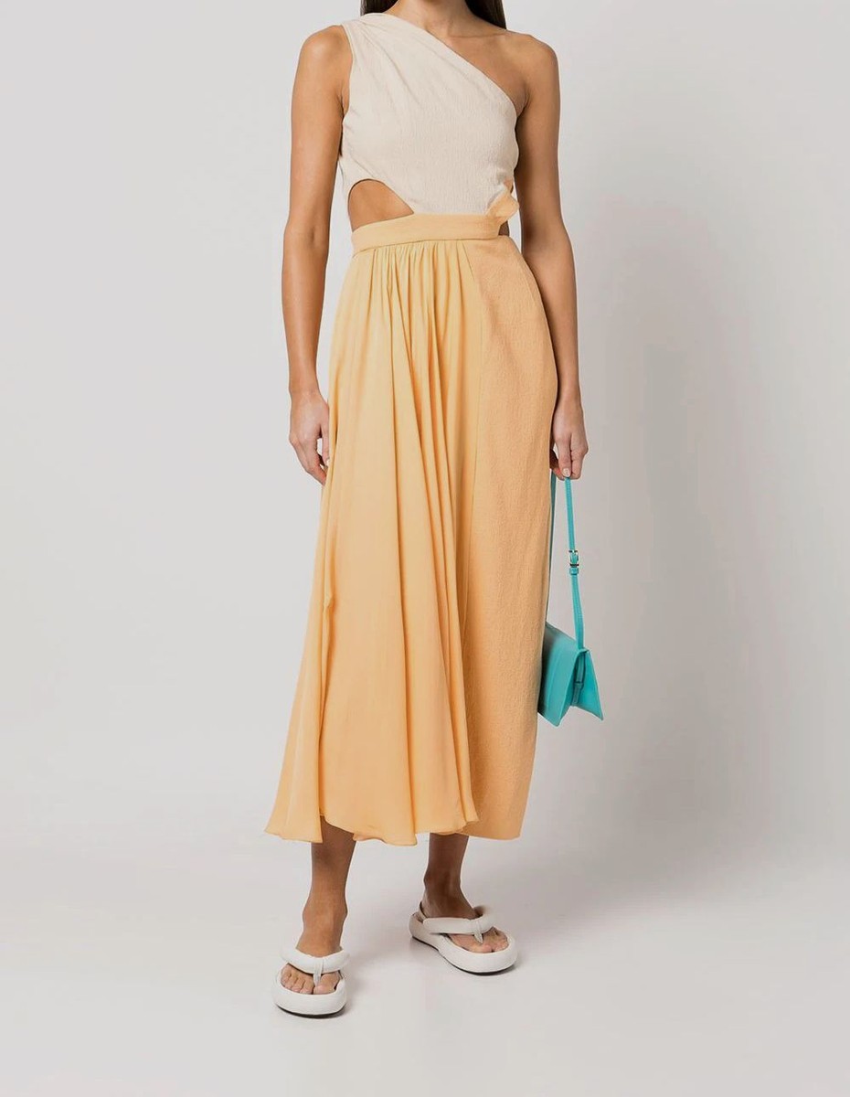 simkhai orange dress Jonathan Simkhai Orange Sleeveless Cut Out Maxi Dress Size S