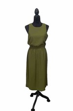 J. Crew Women’s Size 2 Tall Midi Dress in Olive Green style AK217 Button Back