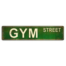 Gym Street Sign - Rustic Fitness Room Decor