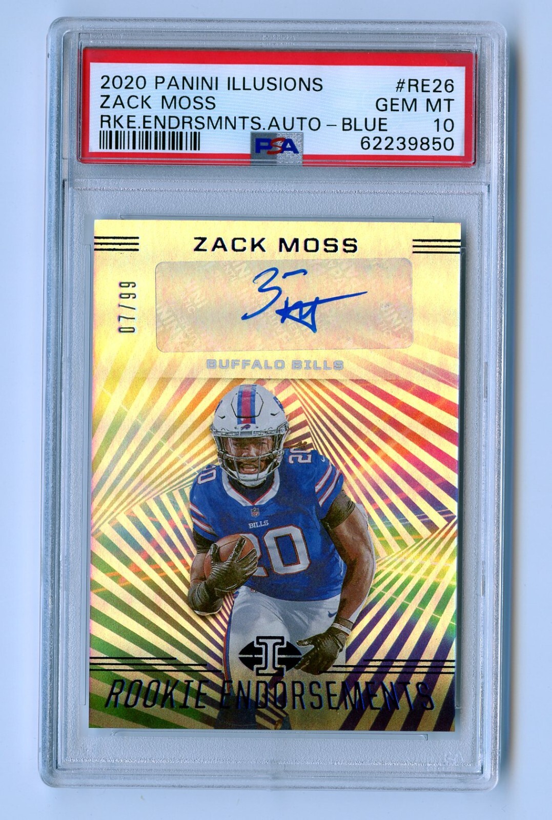 Zack Moss Panini Illusions Rookie Endorsements Autographs #RE26 Blue
