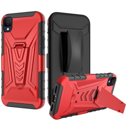For TCL ION Z Phone Case Holster Heavy Duty Belt Clip Cover +Tempered Glass - Picture 16 of 17
