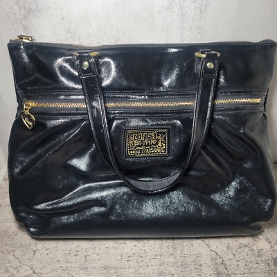 Shoulder Bags Coach Poppy Purse Coach Poppy Daisy Black Liquid
