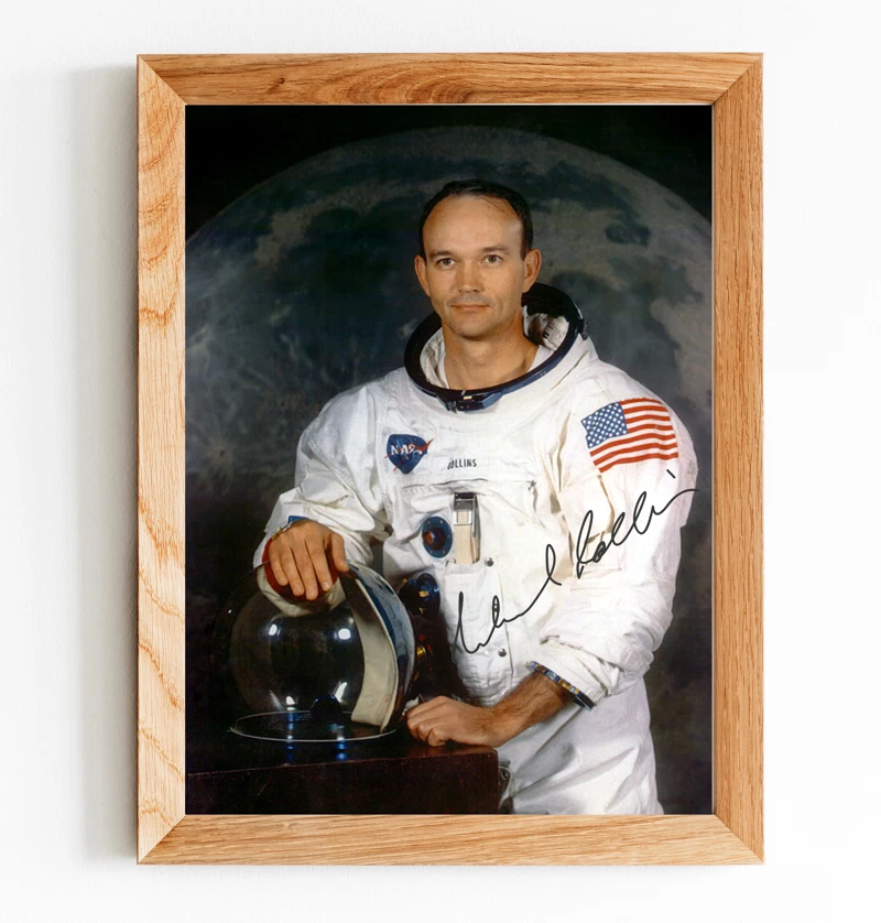 Repro-Autogramm - Apollo 11 - Postkarte - Michael Collins mit Helm - Bild 2 von 4