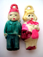 VTG Celluloid Puffy LITTLE BOY  GIRL Cracker Jack Toy Charm Prize LOT