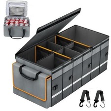 Car Trunk Organizer and Storage with Removable Leakproof Cooler Large Grey