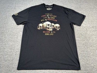 Zero Foxtrot Shirt Mens XXXL Black Short Sleeve Skulls Afterlife Club Member