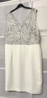 Simply Be Lace Overlay Dress Size 18 Ivory & Grey Party Wedding Guest Mother of