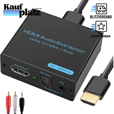 HDMI Audio Extractor 4K Splitter Adapter mit 3.5mm & Toslink Out