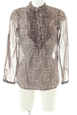 ZARA BASIC Langarm-Bluse Damen Bluse Gr. DE 36 bronzefarben-khaki-wollweiß