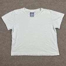 Jungmaven Short Sleeve Hemp T Shirt Crop Top Womens Size Large Minimalist White