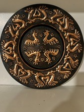 Vintage ornate copper wall hanging plate Hand Made In Perfect Condition