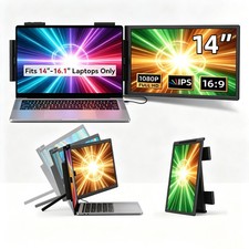 Portable Monitor 14 Inch Laptop Screen Extender 1920x1080 FHD IPS USB-C HDMI