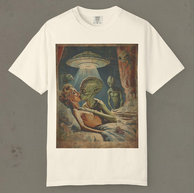 Sexy ALIEN ABDUCTION UFO Shirt, Vintage SLEEP PARALYSIS Sci-fi Cryptid T-Shirt