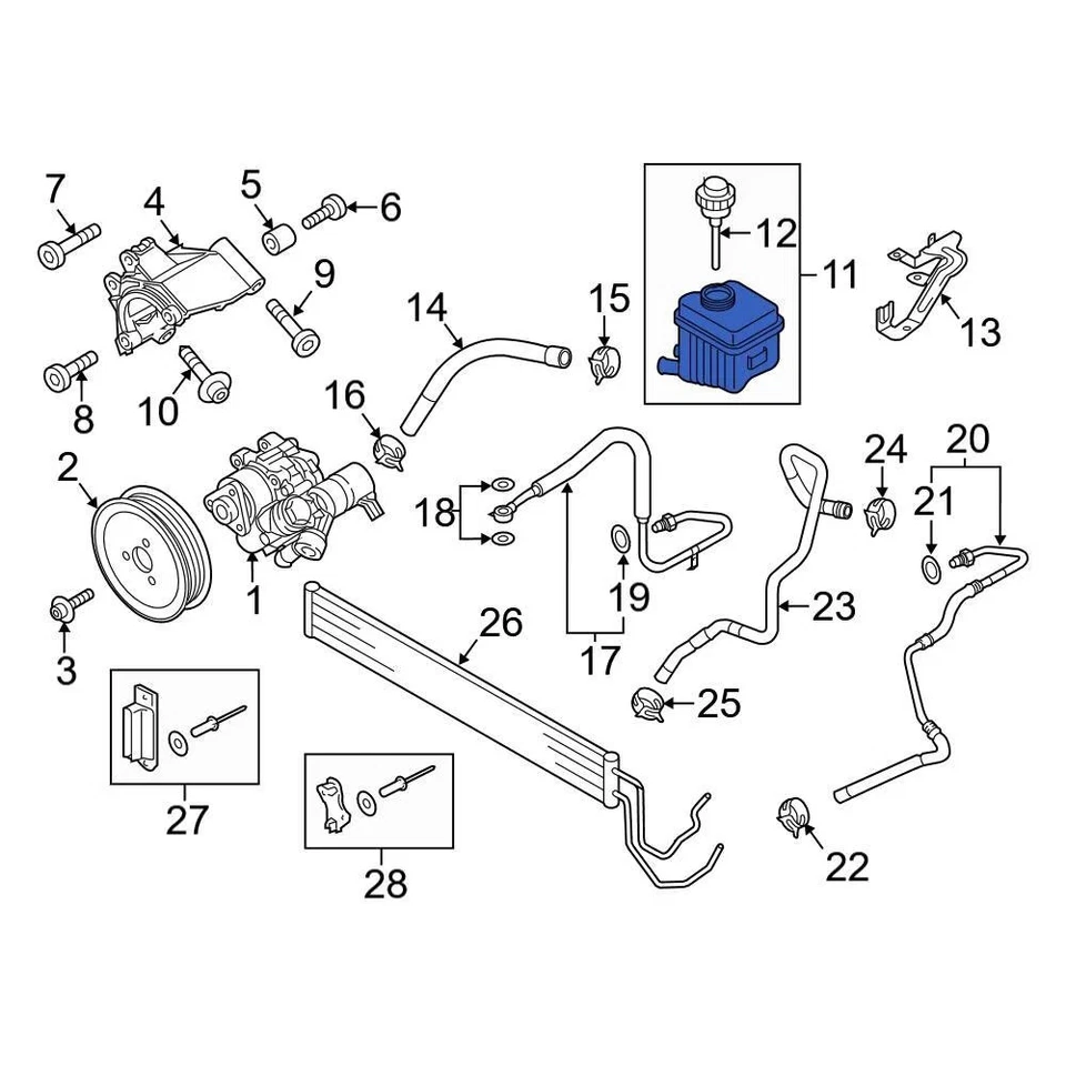 For Audi Q7 2007-2015 Audi 7L6422371E Power Steering Reservoir Foto 2 de 4