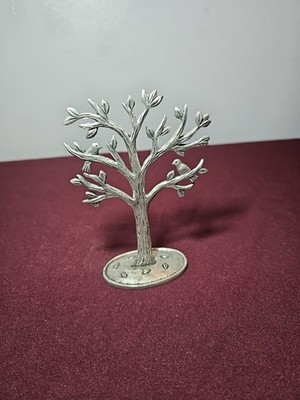Vintage handgefertigte Zinn Baum Ring Halter Figur von Basic Spirit - ZURÜCKGENOMMEN