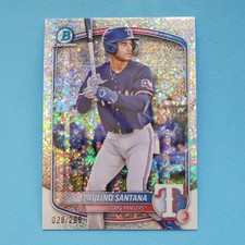 2025 Topps Bowman Chrome Paulino Santana BCP-72 Speckle #28/299 