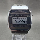 Timex Digital Watch Men 33mm Silver Alarm Chronograph New Battery Vintage