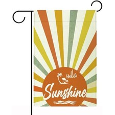Hello Sunshine Garden Flag 12x18 Inch Double Sided Outside, Multicolor-Sunshine