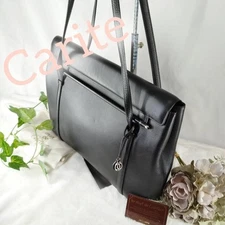 CARTIER Cabochon Leather Tote Bag Black A4 Women's 