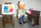 Playmobil brown easel painting desk brush painter artist