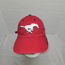 SMU Mustangs Hat NCAA 47' Brand Adjustable Strapback Red Euc