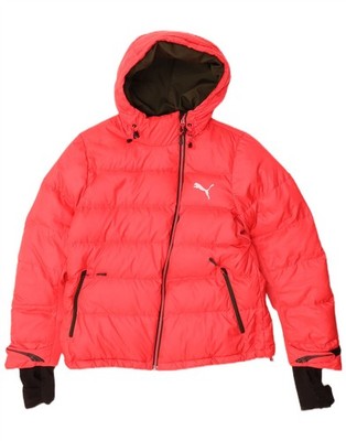 Puma wattierte Damenjacke mit Kapuze UK 16 Large rot Polyester BY08