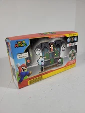 Nintendo Super Mario Deluxe Boo Mansion Interactive Playset Fire Mario FIGUREnew