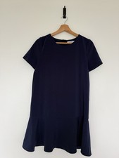 Mango Navy Shift Dress UK 8 10 Short Sleeve Skater Mini Smart Work