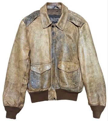 USA made A2 Flight Jacket Schott Leather Brown L size vintage