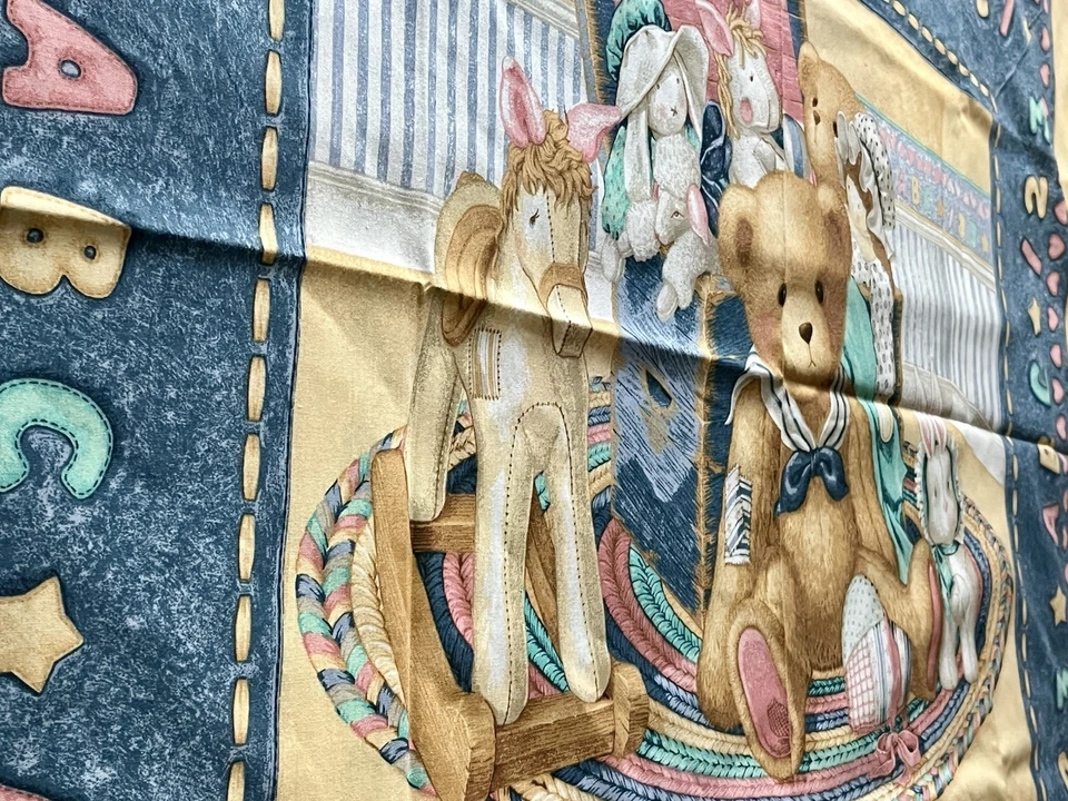 VTG Daisy Kingdom Fabric Cotton Pastel Nursery Crib Quilt 35 x 44” NEW Cute! - Image 2 of 4