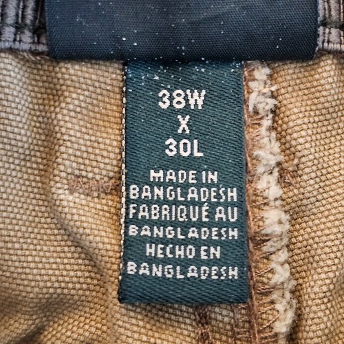GH Bass & Co Khaki Canvas Work Pants Tag 38 x 30 Act 38x28 Zip Pocket Beige - Picture 11 of 13