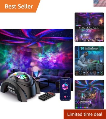 Multi-Functional Night Light Projector: 58 Colors & Bluetooth Speaker Included