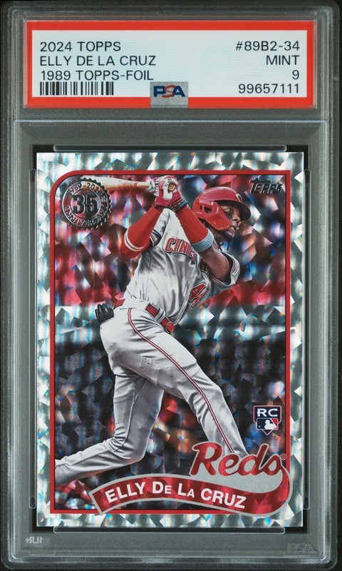 2024 Topps Elly De La Cruz 1989 35th Anniversary Foil RC PSA 9 Cincinnati Reds