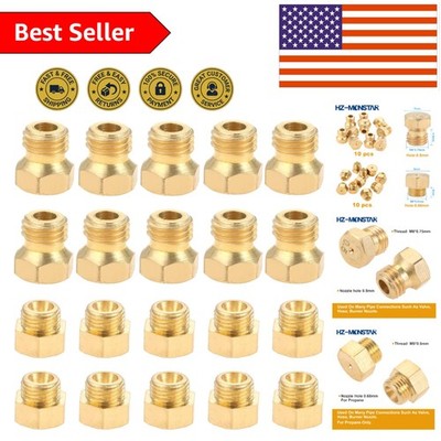 Comprehensive 20-Pack Brass Orifice Kit for Propane and Natural Gas Systems