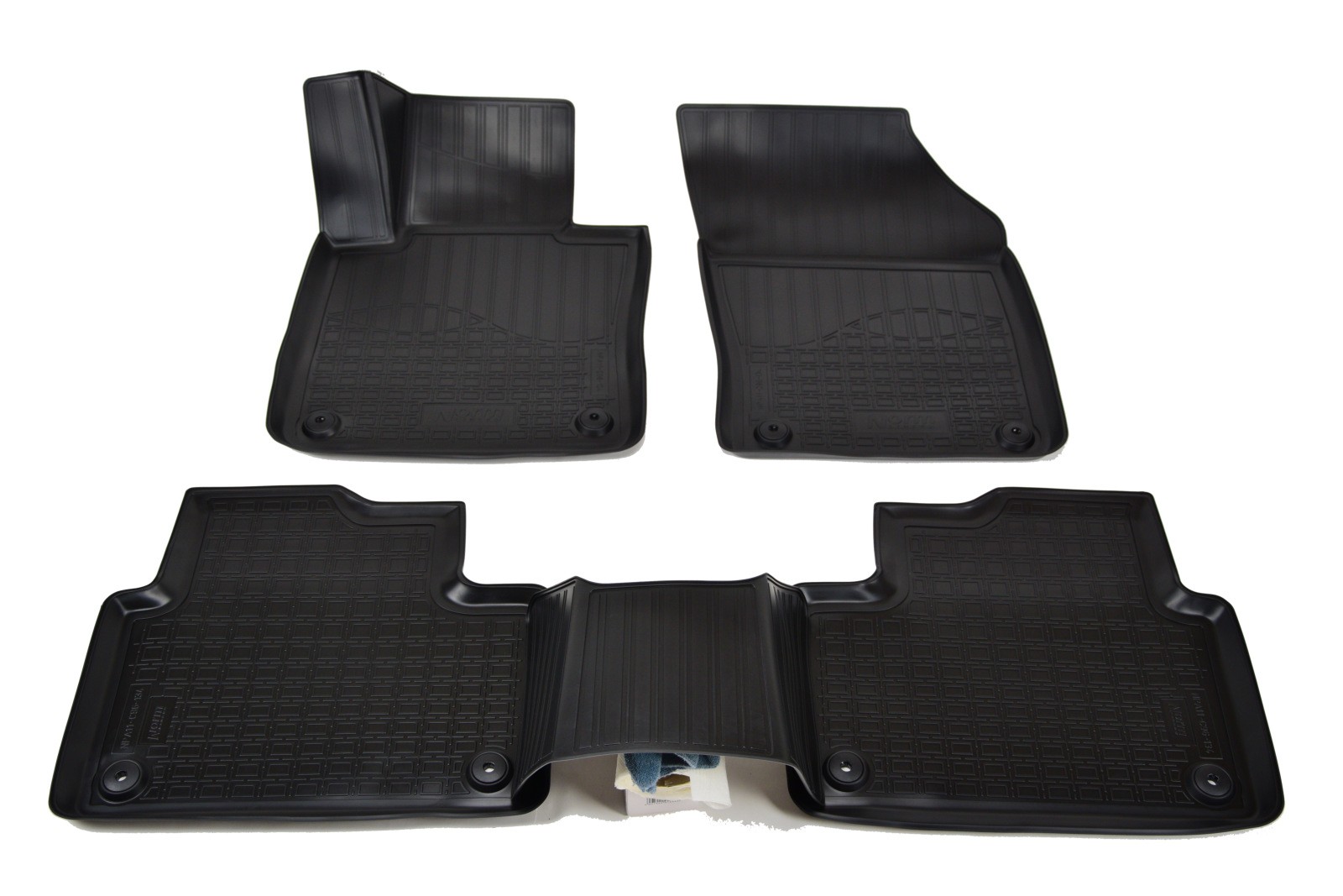 Tapis de sol caoutchouc 3D pour Volvo V60 de 5 pièces en noir