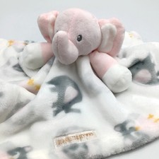 Blankets  Beyond Elephant Owl Security Blanket Baby Lovey White Gray Pink 14x14