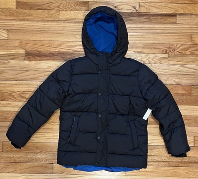 Essentials Jacket Boy s XL (12) Heavyweight Hooded Puffer Winter Coat Black NWT