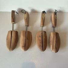 2 Pairs Split Toe Combination Shoe Tree Lot Wooden Stretchers Woodside & Other