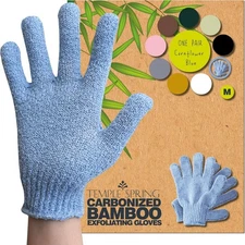 Durable Cornflower Blue Exfoliating Gloves - Enhance Your Skincare Routine